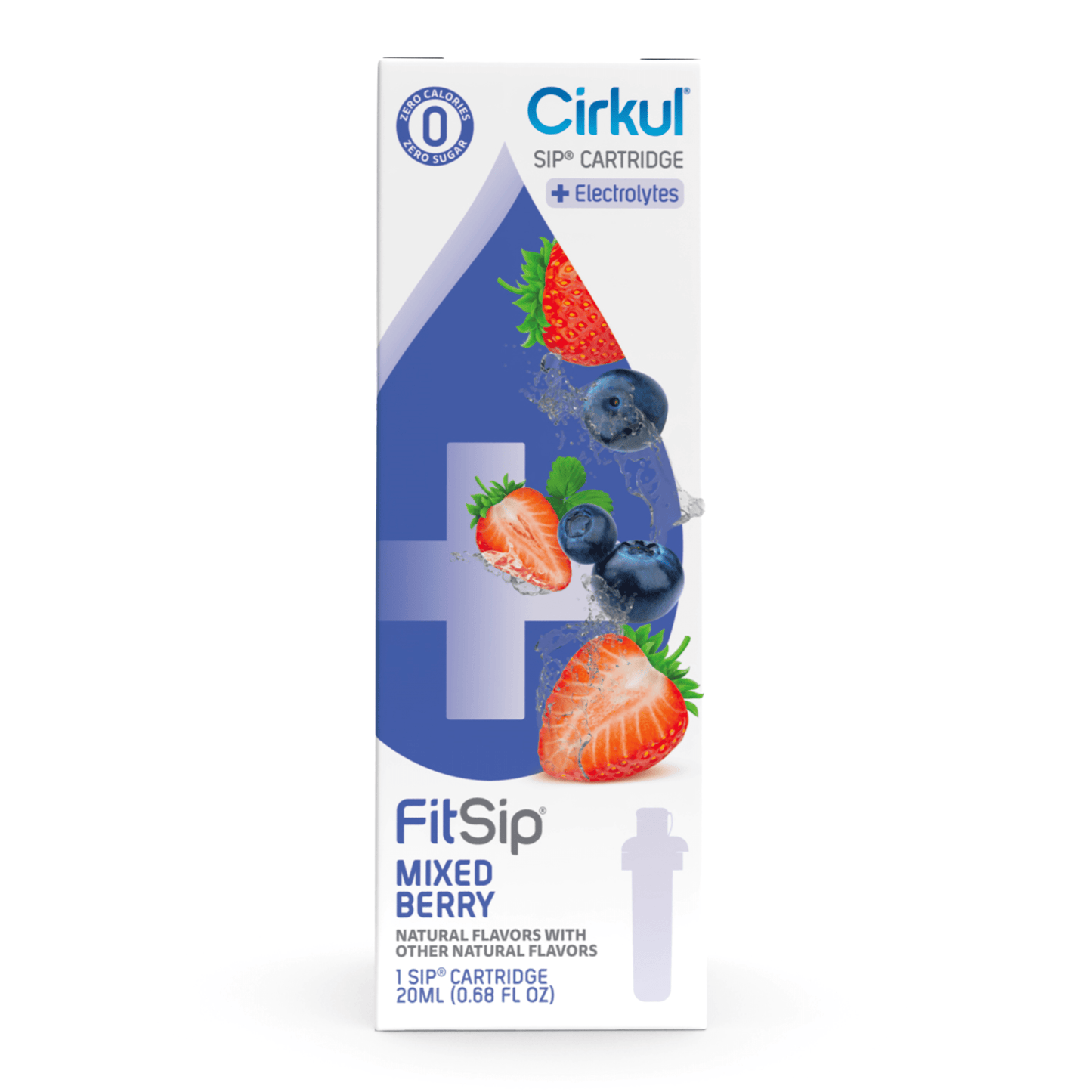 (2 Pack) Fitsip Mixed Berry Flavor Cartridge, Drink Mix, 1-Pack