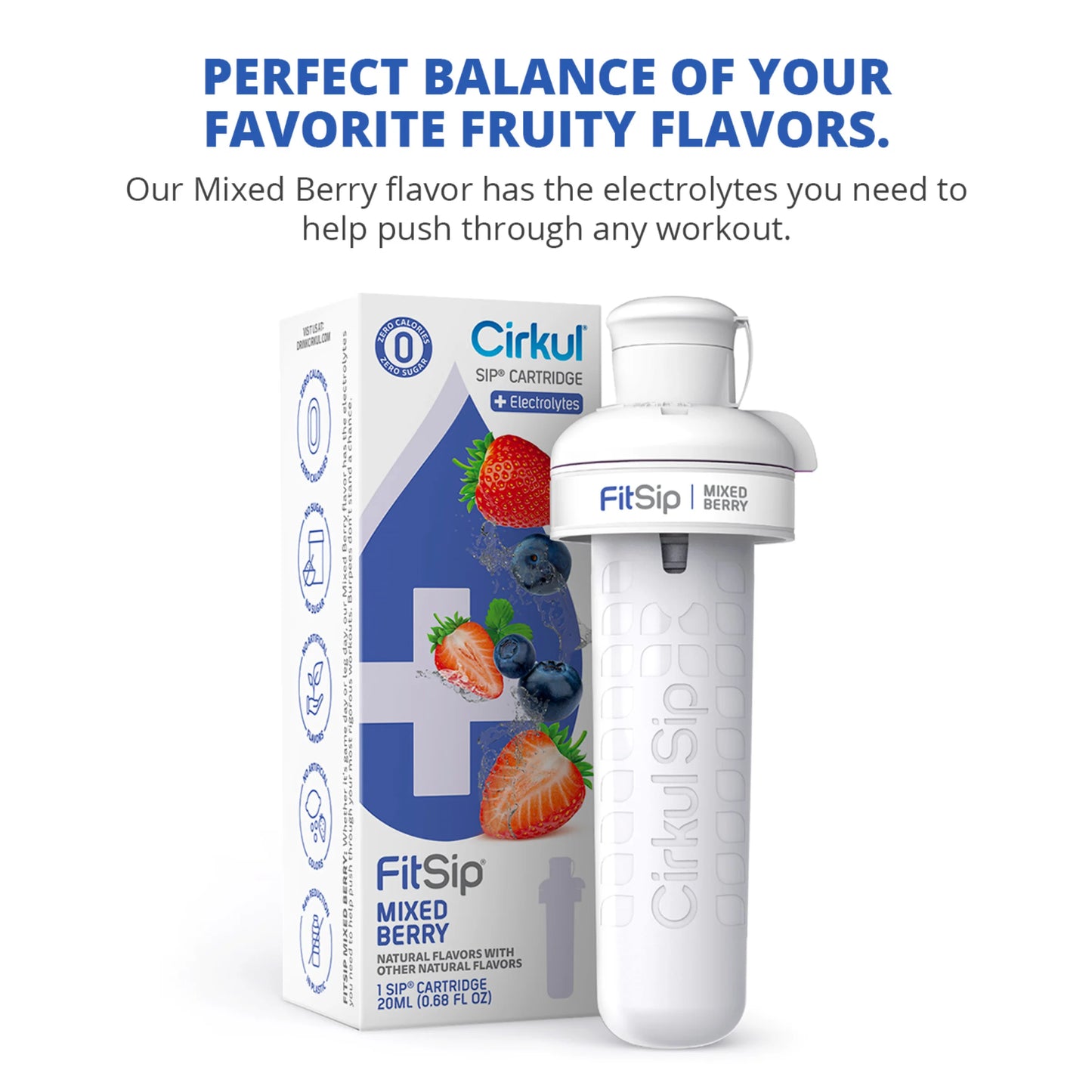 (2 Pack) Fitsip Mixed Berry Flavor Cartridge, Drink Mix, 1-Pack