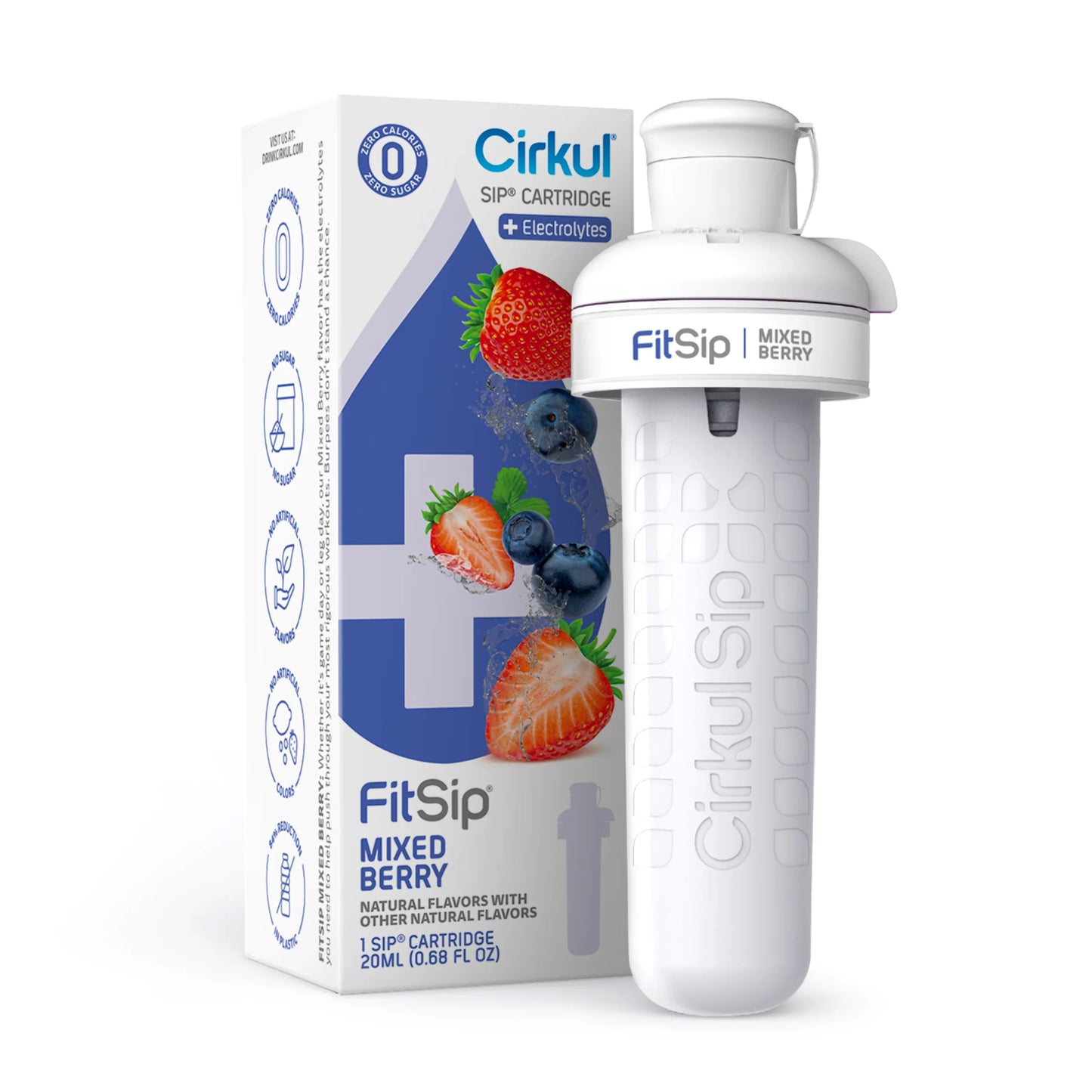 (2 Pack) Fitsip Mixed Berry Flavor Cartridge, Drink Mix, 1-Pack