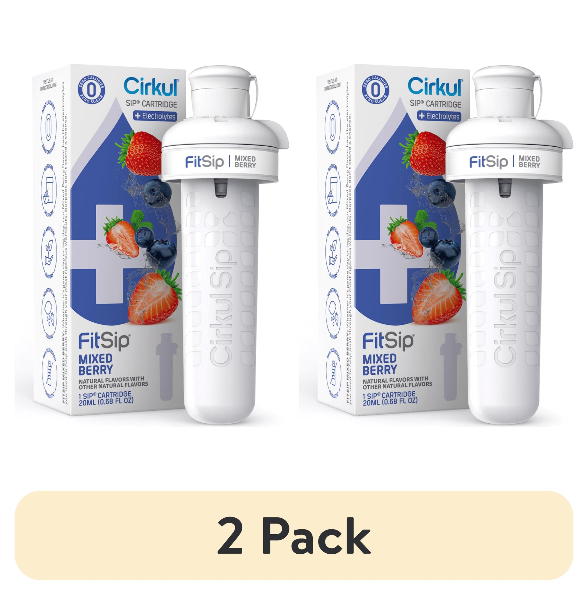 (2 Pack)  Fitsip Mixed Berry Flavor Cartridge, Drink Mix, 1-Pack